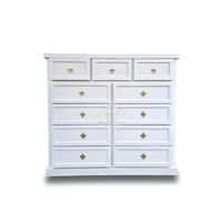 COMODA MADERA DE 11 CAJONES BLANCA.