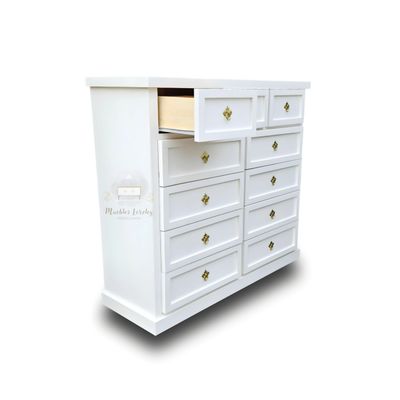 Imagen 2 del producto COMODA MADERA DE 11 CAJONES BLANCA.