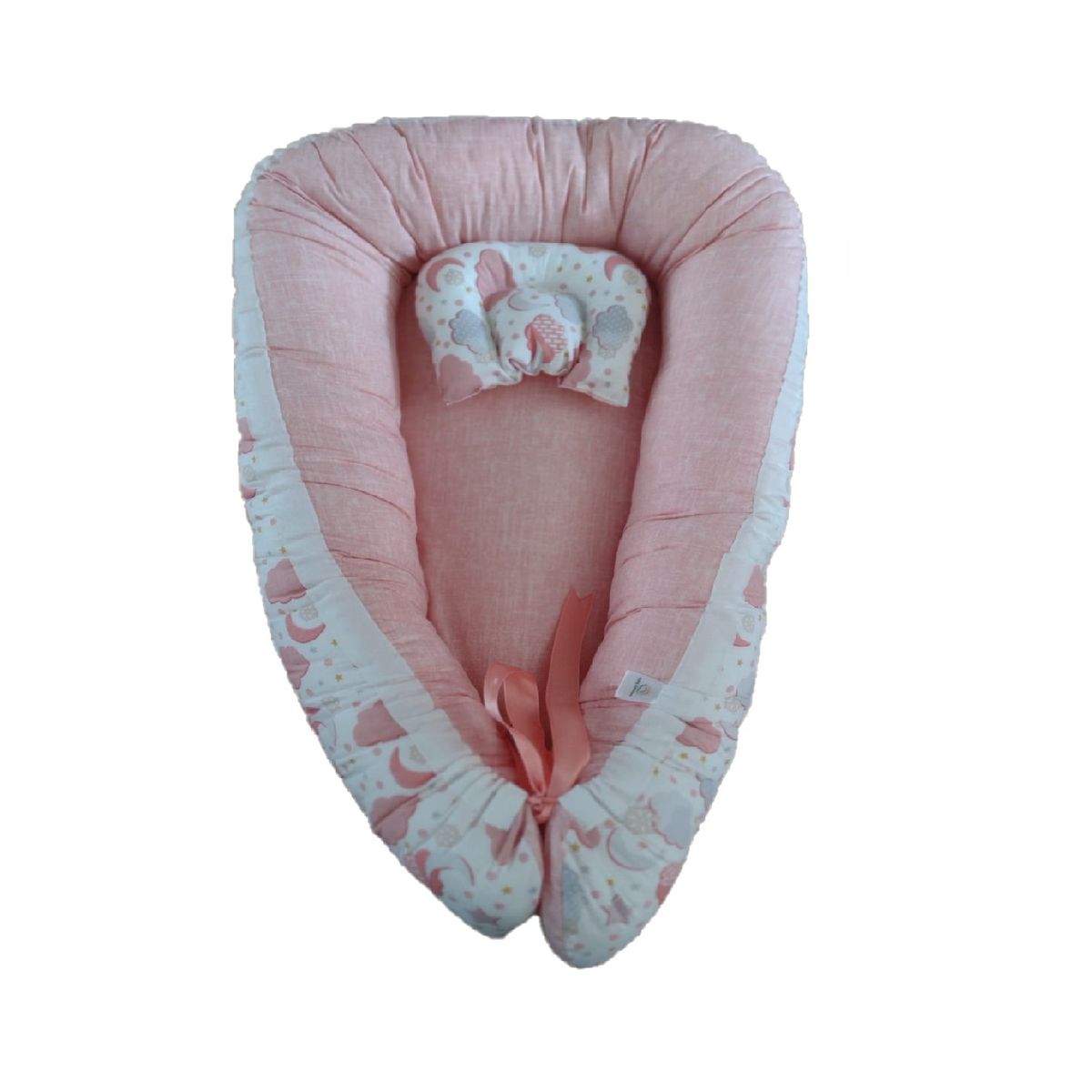 GENERICO - Nido Colecho Blanco Nube y Estrellas Palo Rosa Jaspeado