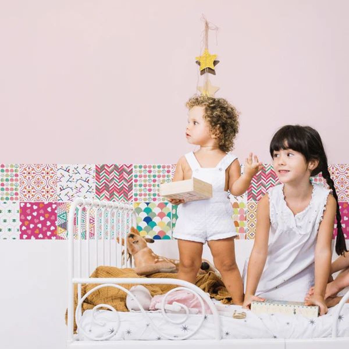 DEKOFIX - Azulejos autoadhesivos transparentes Happy