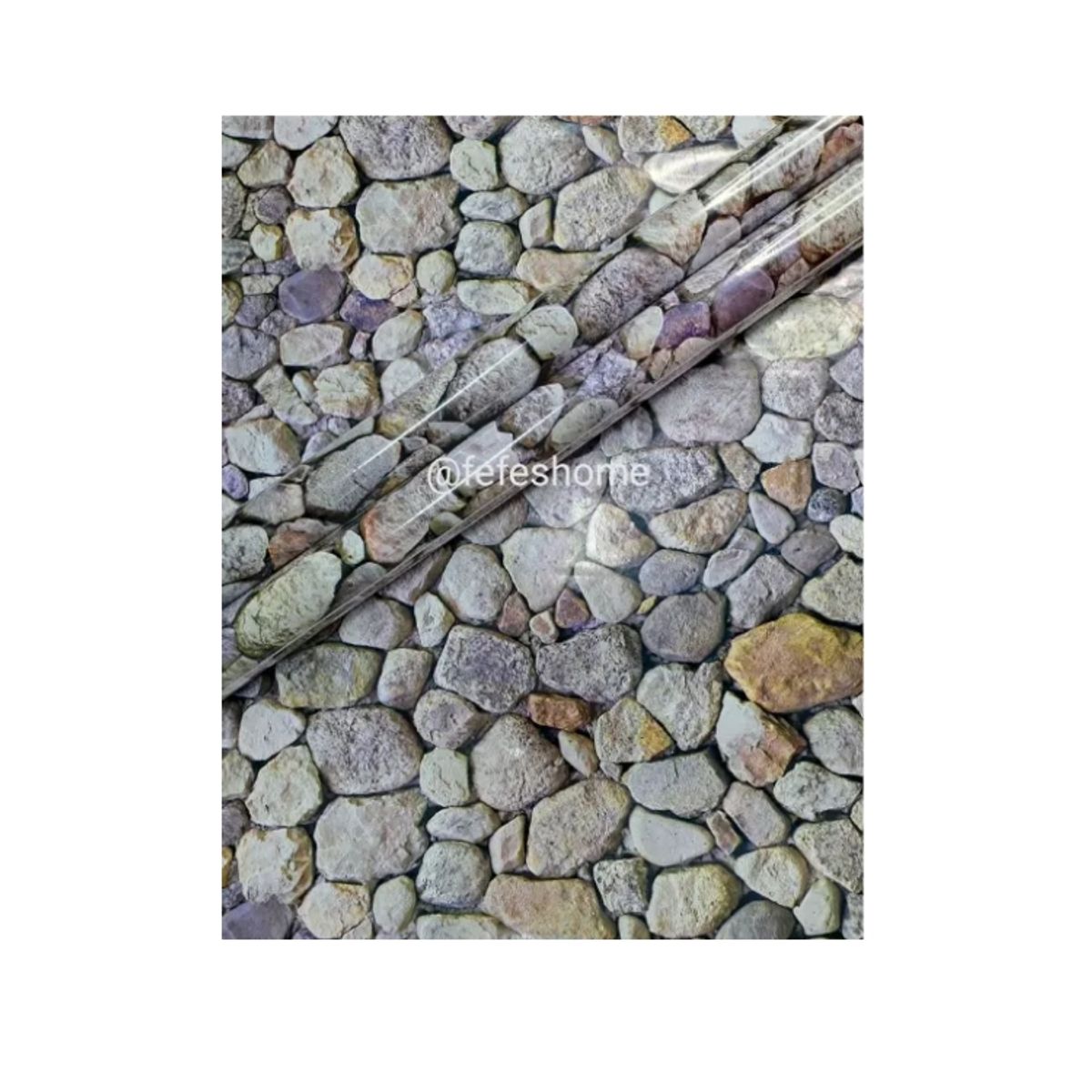 GENERICO - Papel Mural Autoadhesivo Rollo 10mt X 60cm Piedras.