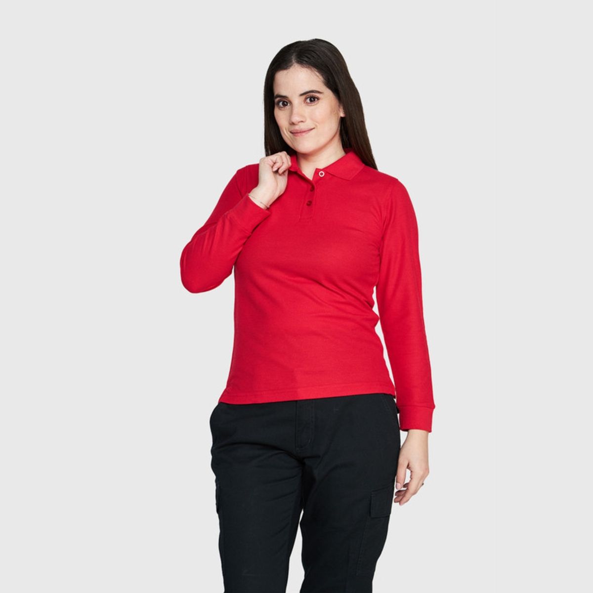 JAYSON - Polera Piqué TC 65/35 Manga Larga Mujer