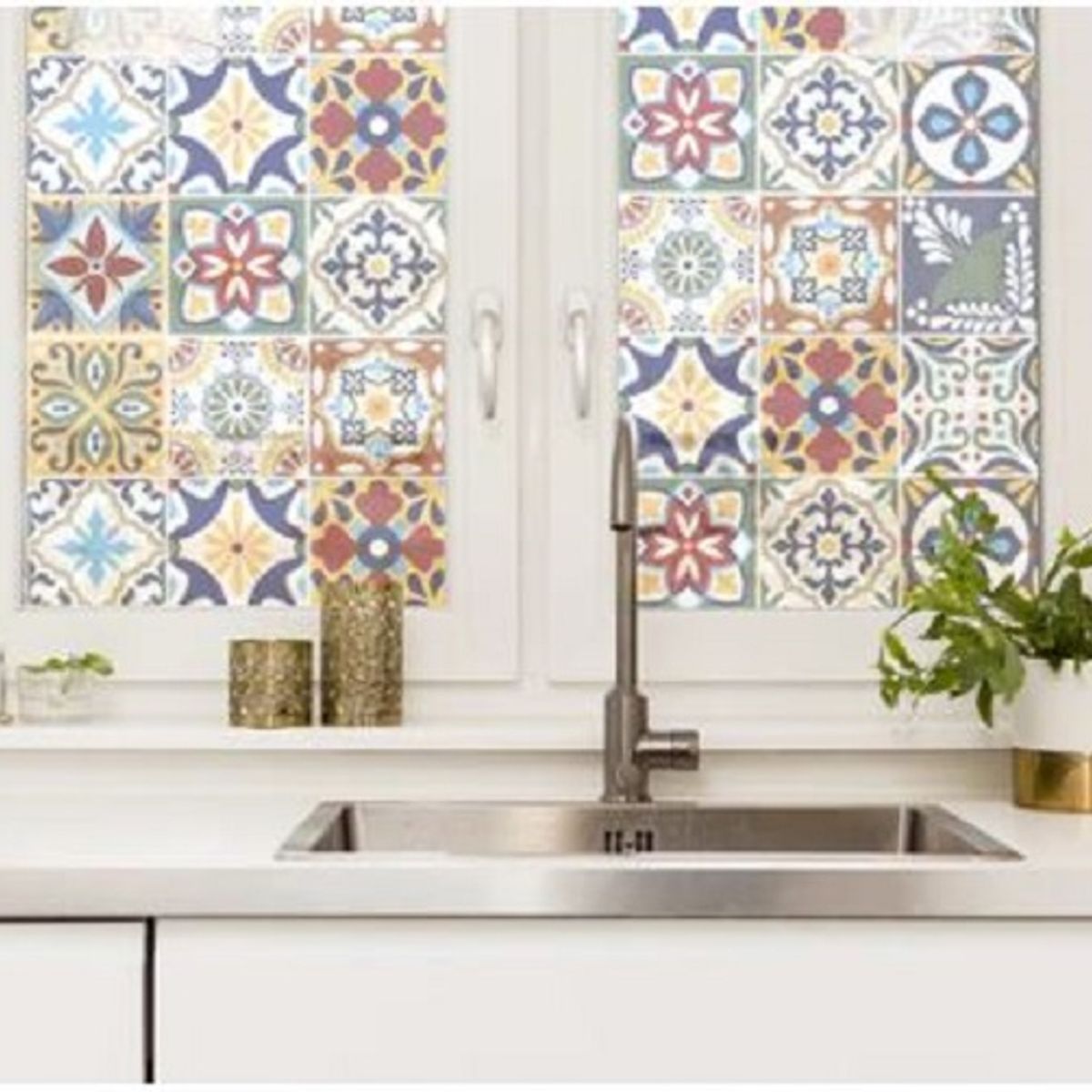 DEKOFIX - Azulejos autoadhesivos transparentes Talavera