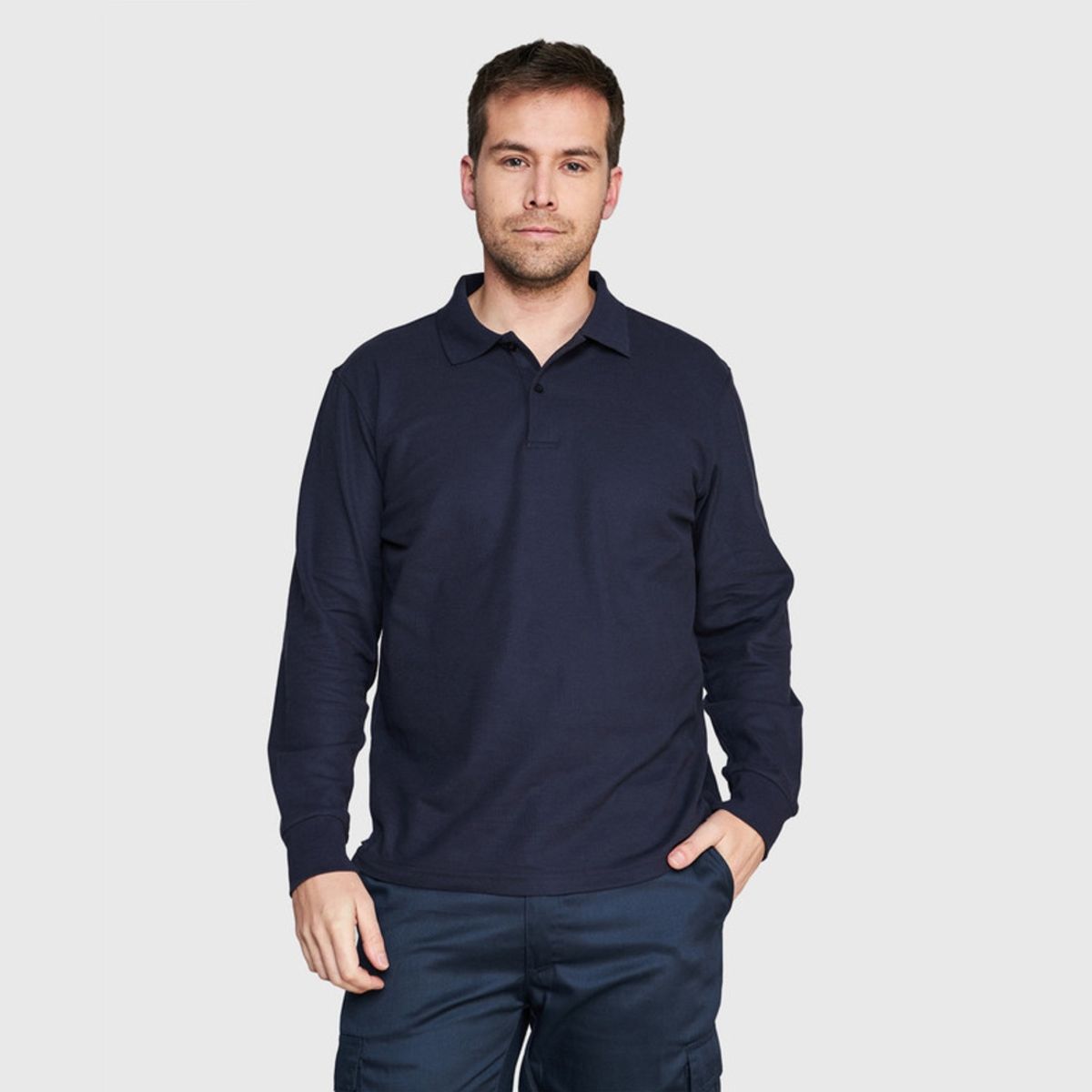 JAYSON - Polera Piqué TC 65/35 Manga Larga Hombre