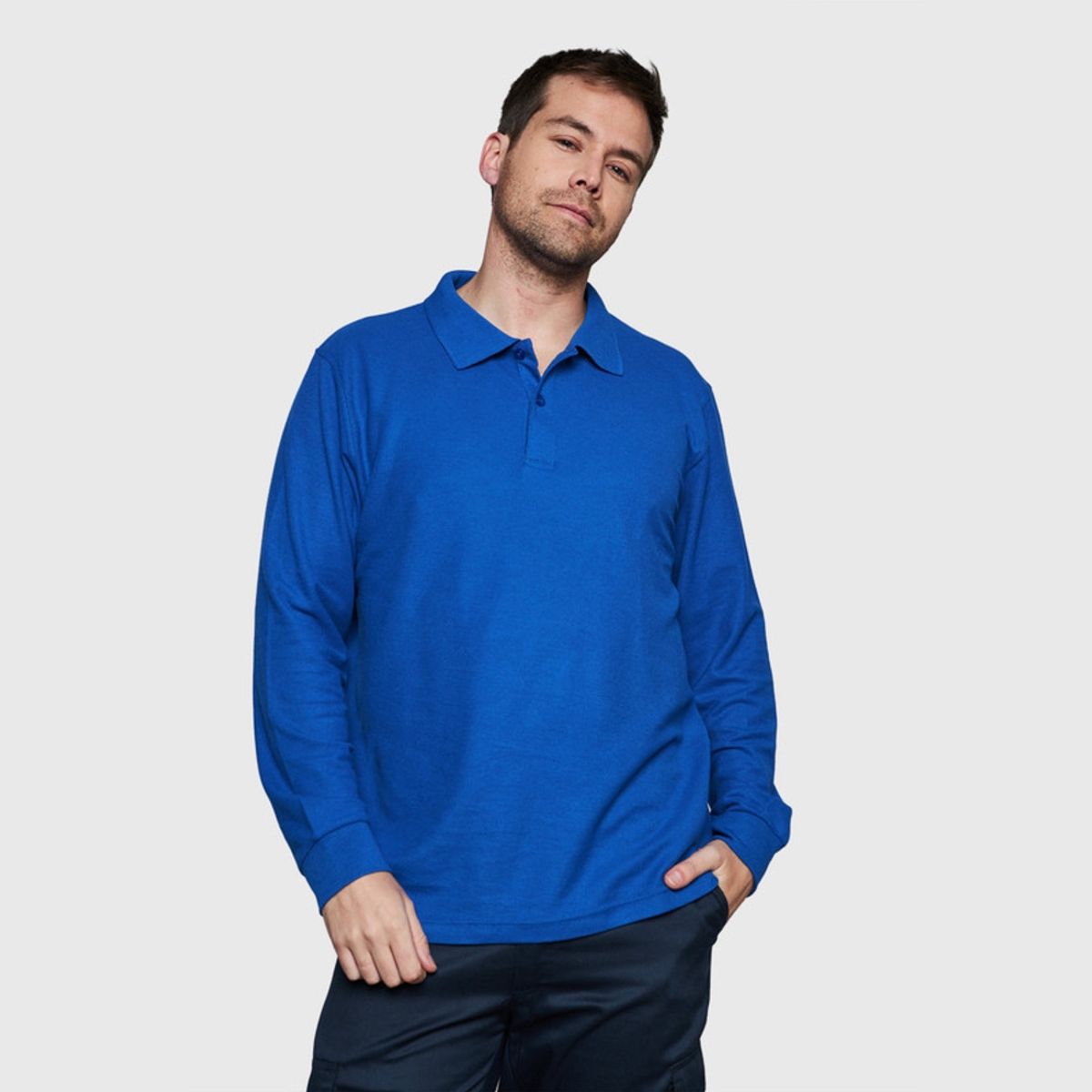 JAYSON - Polera Piqué TC 65/35 Manga Larga Hombre