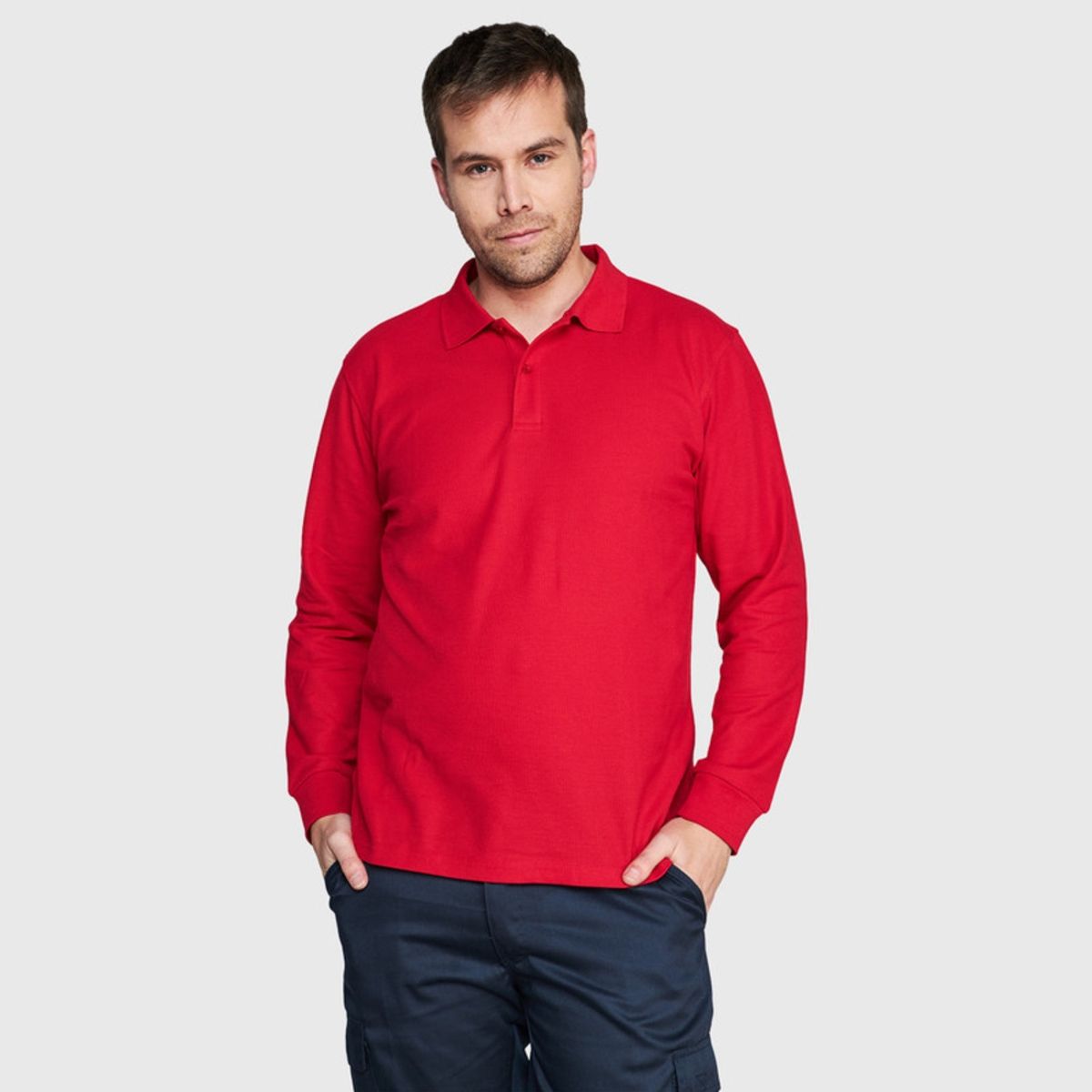 JAYSON - Polera Piqué TC 65/35 Manga Larga Hombre