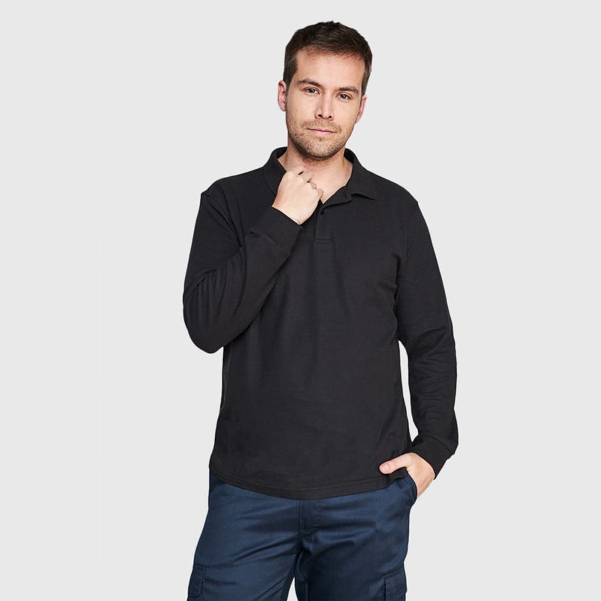 JAYSON - Polera Piqué TC 65/35 Manga Larga Hombre