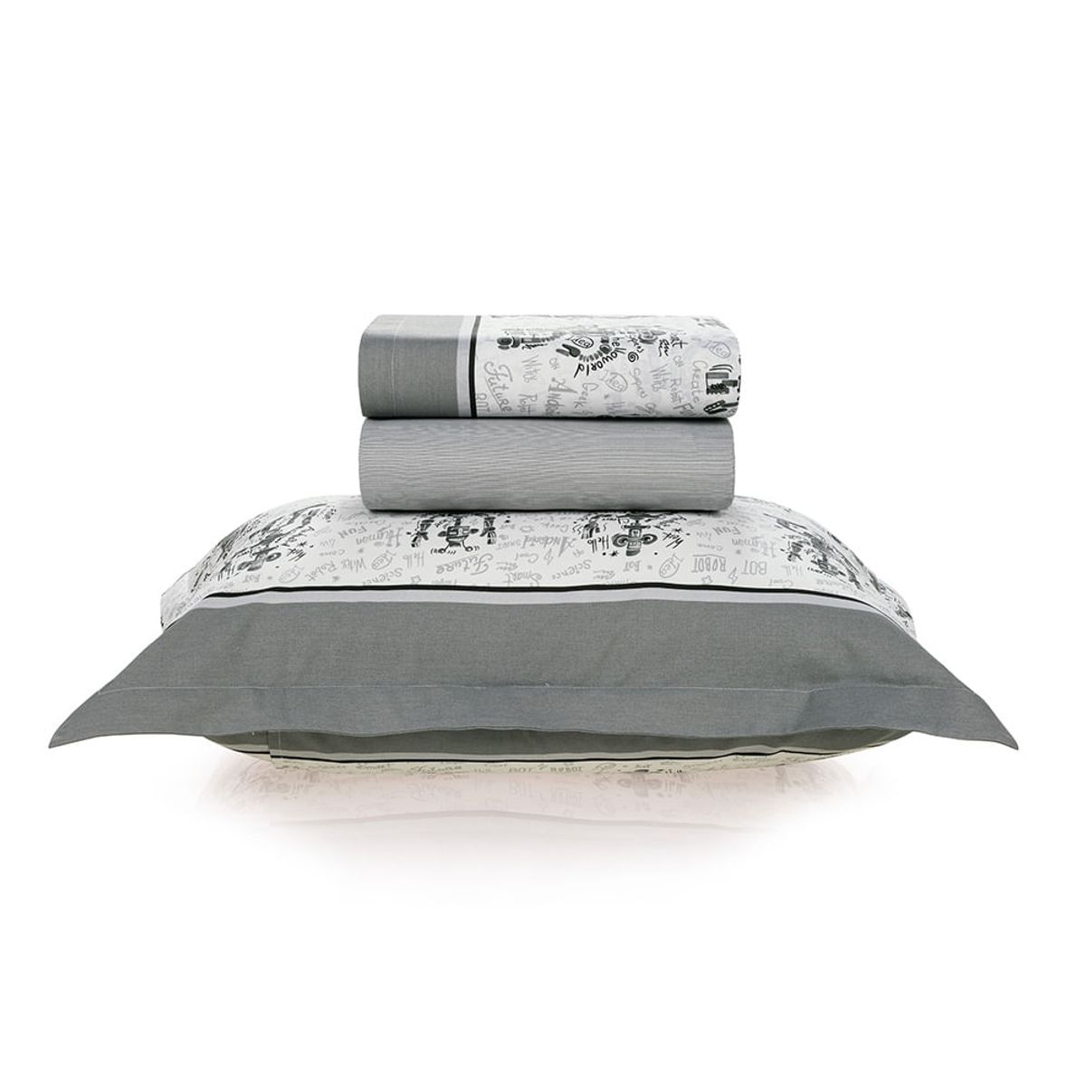 KARSTEN - Juego de sábanas Karsten Robots 1.5 plazas 180 hilos