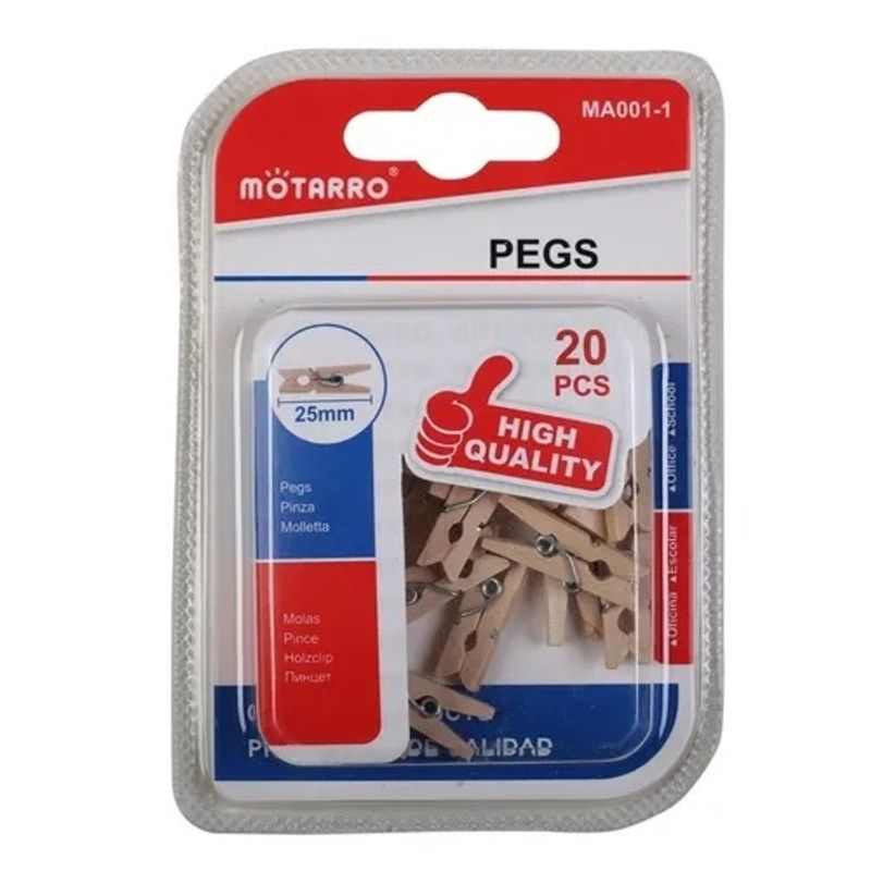 GENERICO - Mini Pinzas O Perritos De Madera Para Manualidades 20 Un.