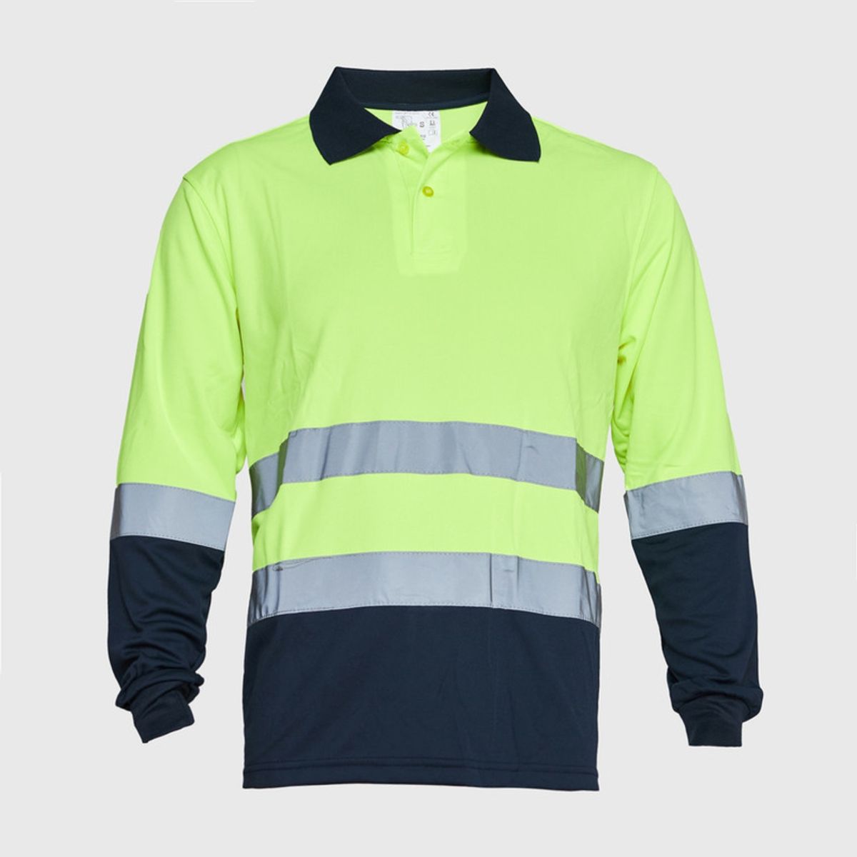 JAYSON - Polera Dry Fit Bicolor Cuello Camisero AV Manga Larga