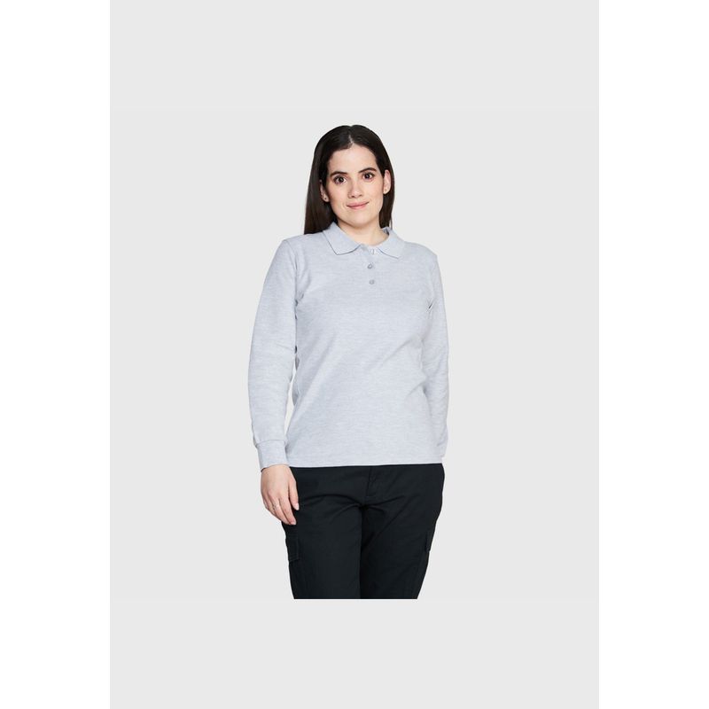 JAYSON - Polera Piqué 80/20 Manga Larga Mujer