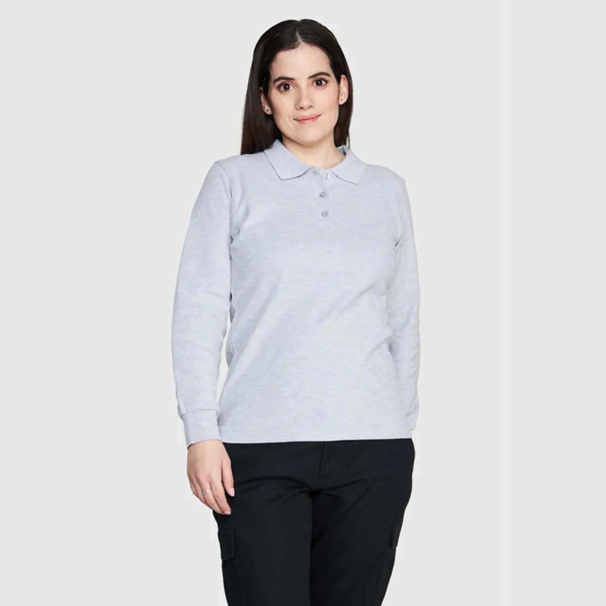 JAYSON - Polera Piqué 80/20 Manga Larga Mujer