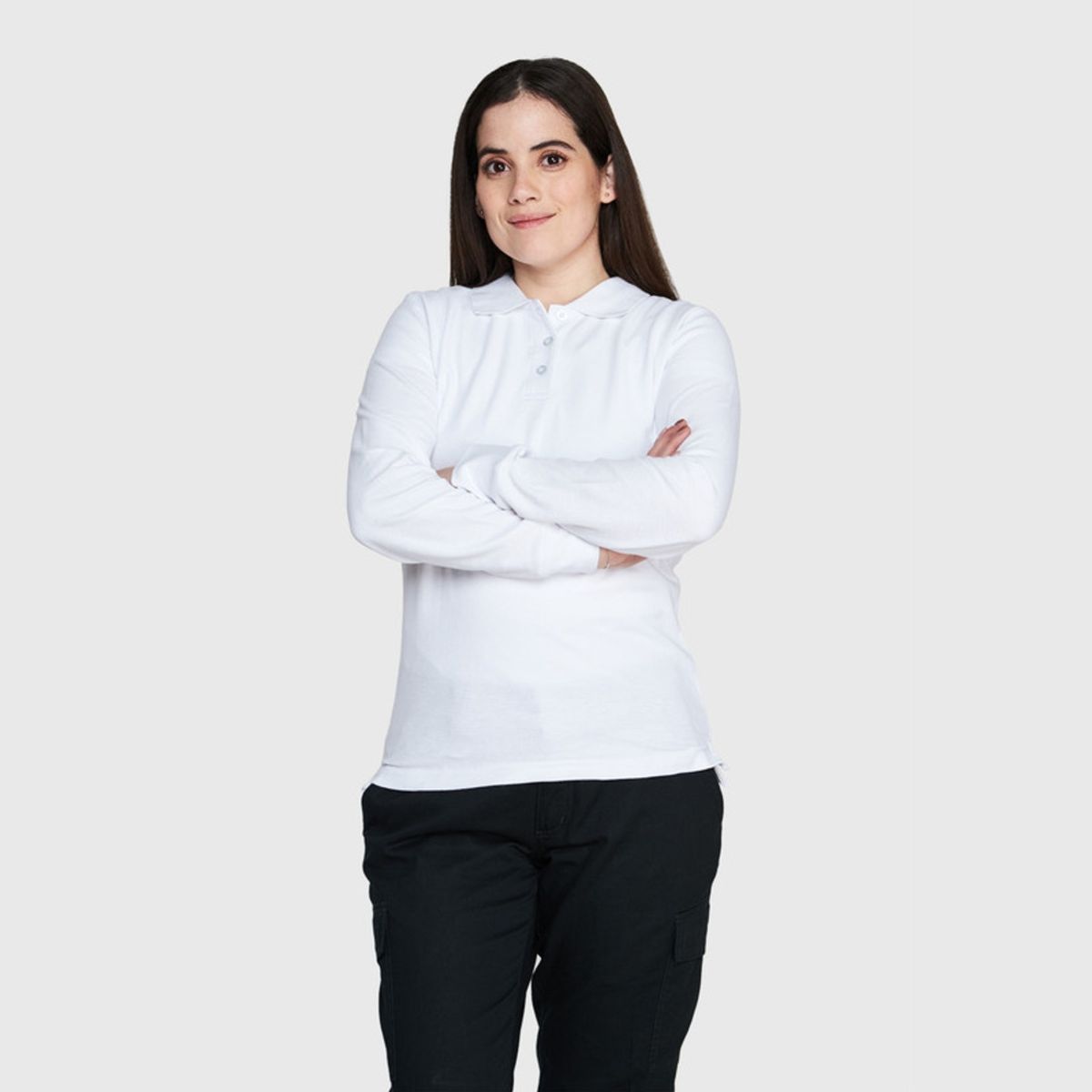 JAYSON - Polera Piqué 80/20 Manga Larga Mujer