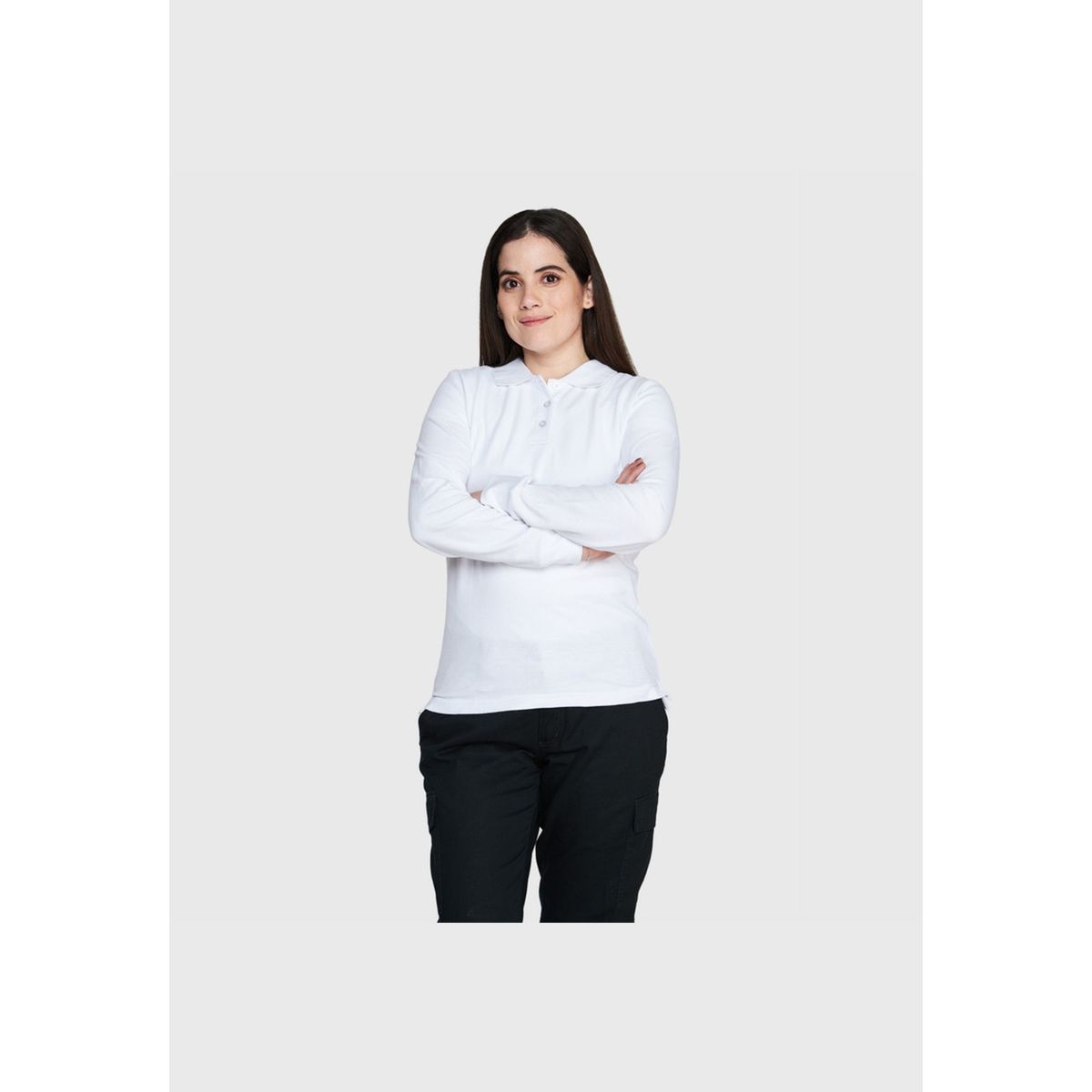 JAYSON - Polera Piqué 80/20 Manga Larga Mujer