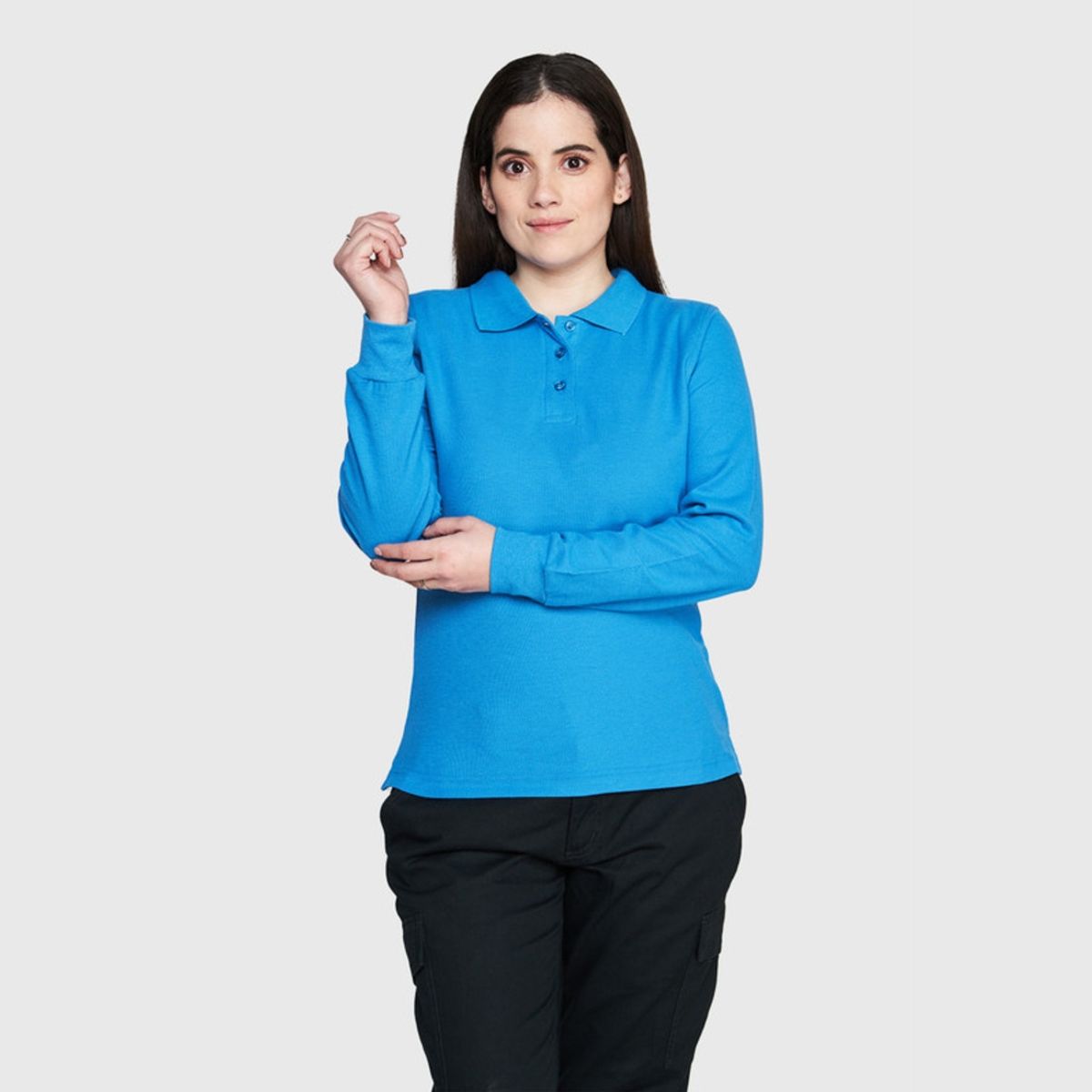 JAYSON - Polera Piqué 80/20 Manga Larga Mujer