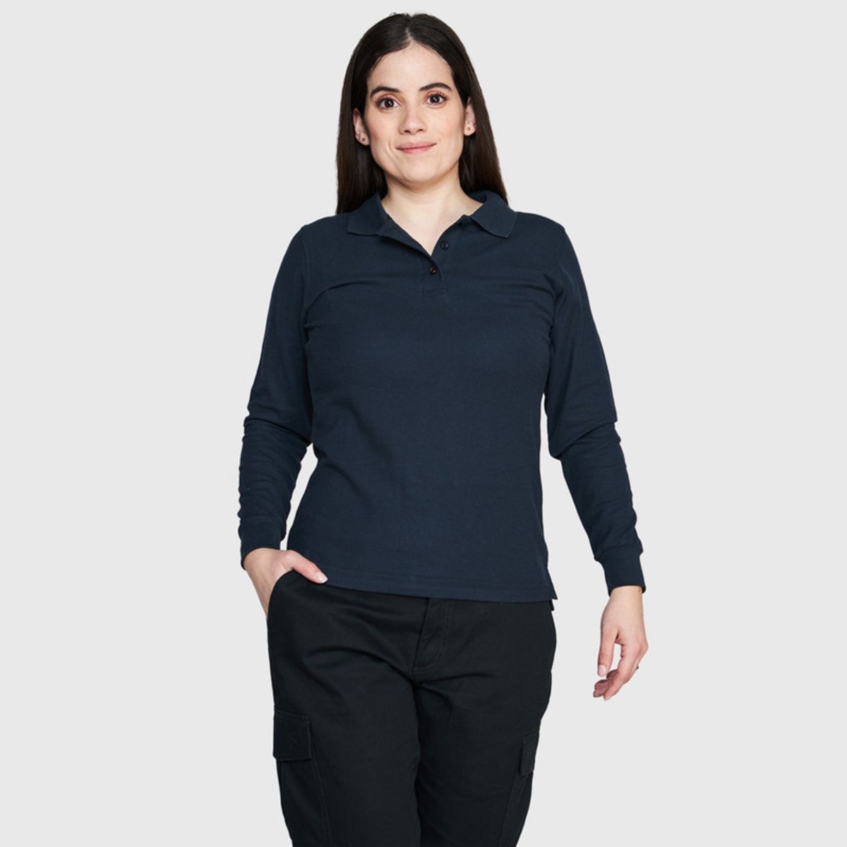 JAYSON - Polera Piqué 80/20 Manga Larga Mujer