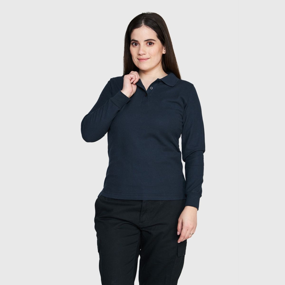 JAYSON - Polera Piqué 80/20 Manga Larga Mujer