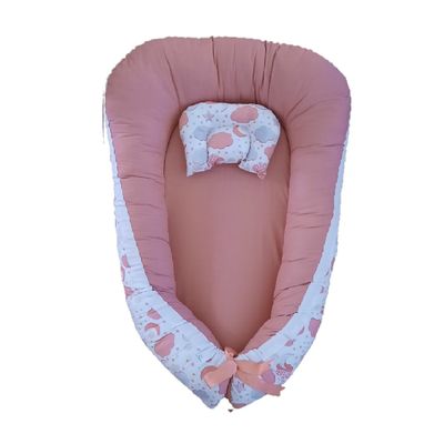 Imagen 2 del producto Nido Colecho Blanco Nube y Estrellas con Palo Rosa Liso