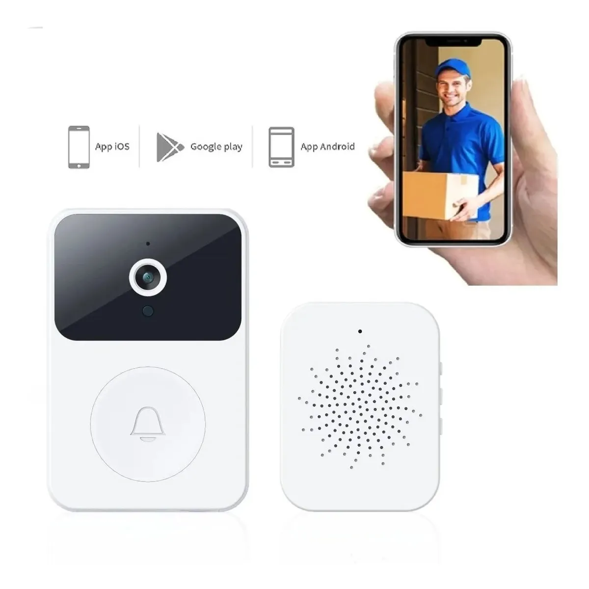 GENERICO - Timbre InalAmbrico Exterior Camara De Video Inteligente Con Intercomunicador