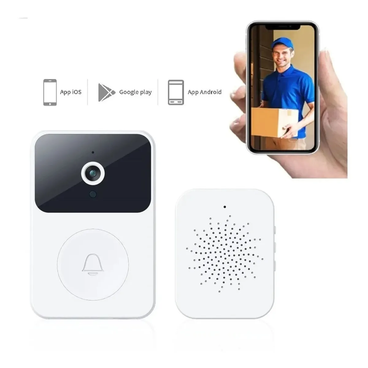 GENERICO - Timbre InalAmbrico Exterior Camara De Video Inteligente Con Intercomunicador