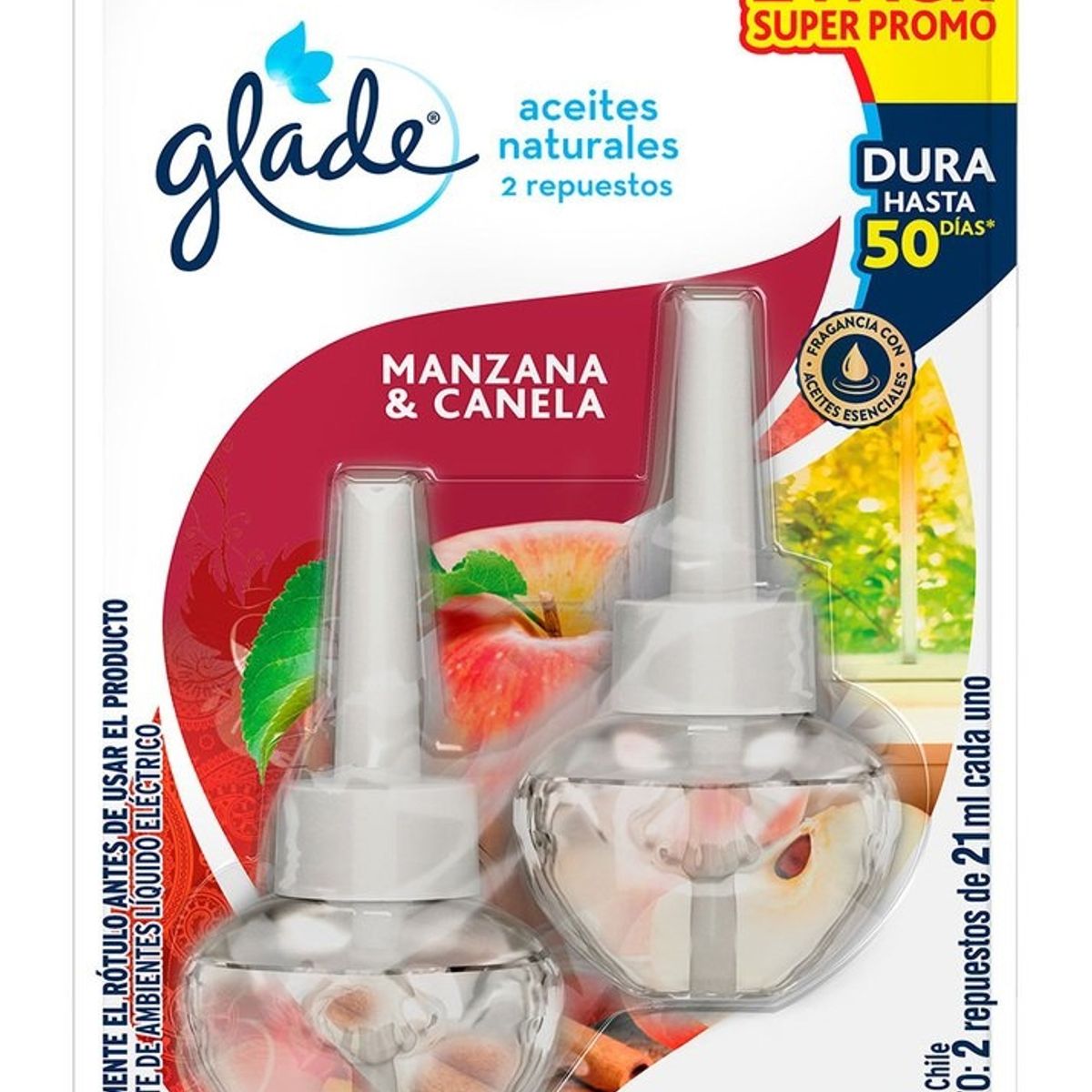 GLADE - Glade Repuesto Aceites Naturales Manzana Y Canela 2un