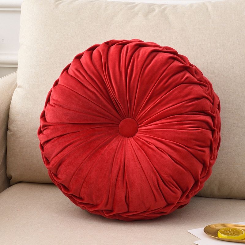 GENERICO - Cojin Redondo Para Decoracion Living Comedor rojo