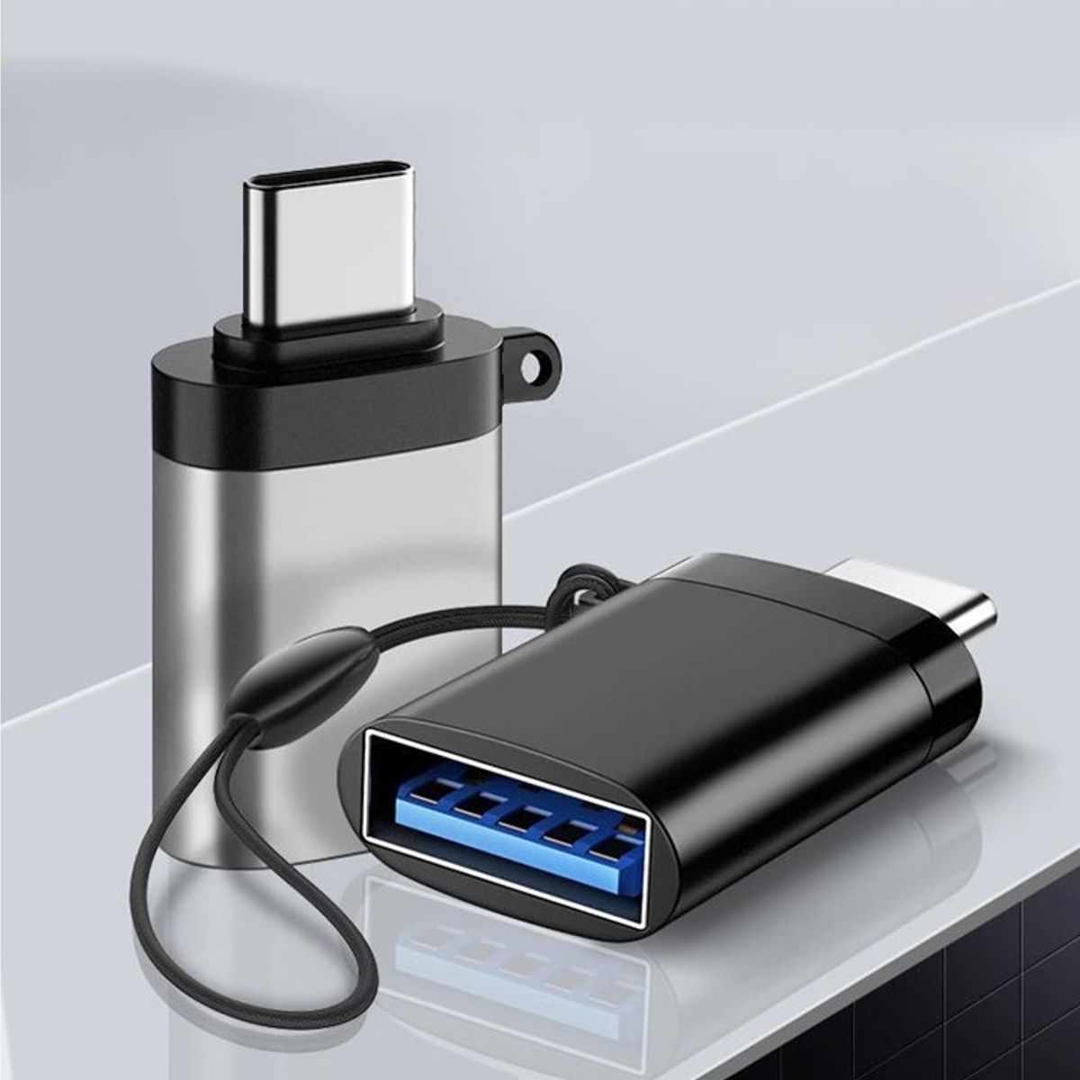 GENERICO - Adaptador Usb 3.0 Tipo C Macho Tipo A Hembra Otg Negro