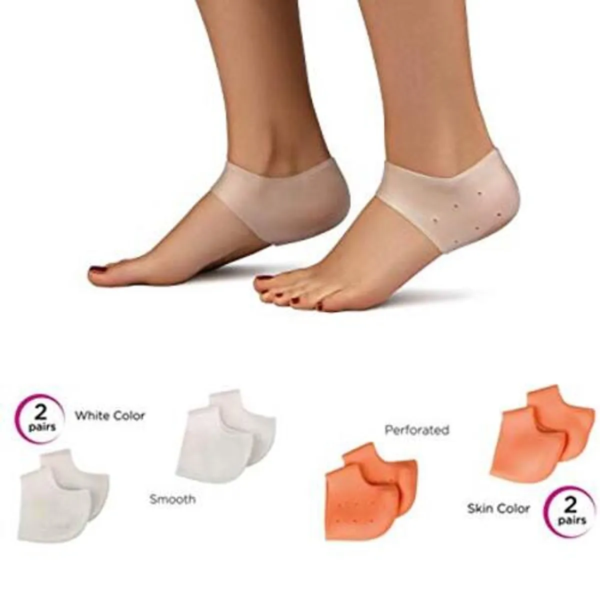 GENERICO - Pack 2 Pares Protector Talón Silicona Hidratante