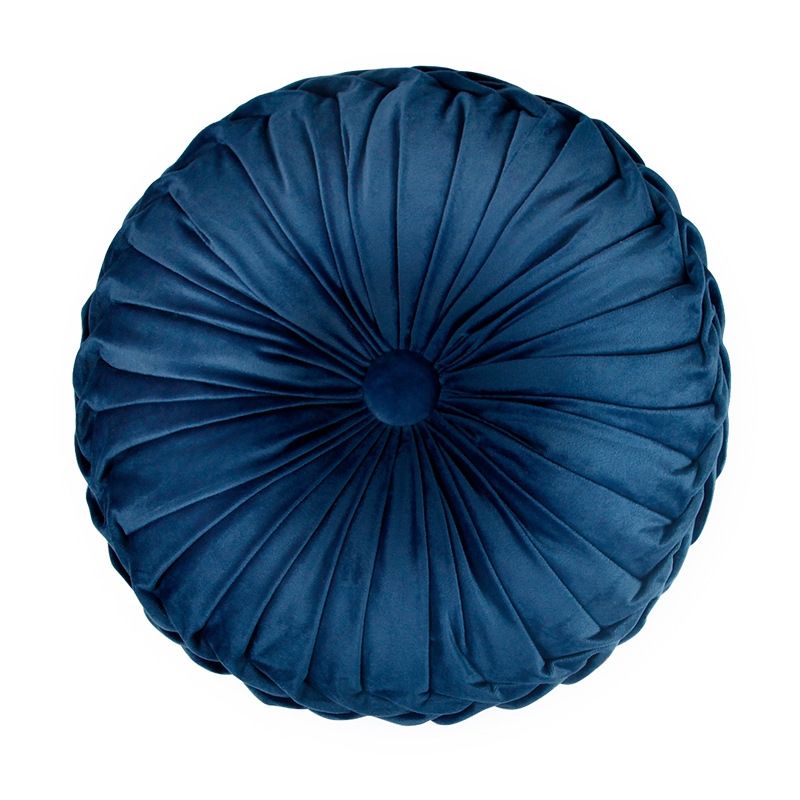 GENERICO - Cojin Redondo Para Decoracion Living Comedor Azul Marino