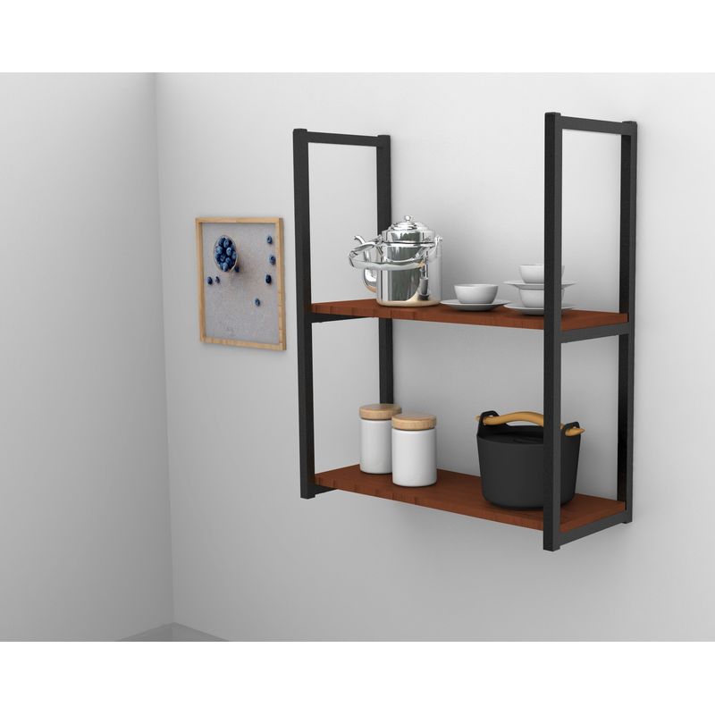 BRASFORMA - Repisa Tipo Industrial 2 tablas 60x20cm Café 20kg Brasforma