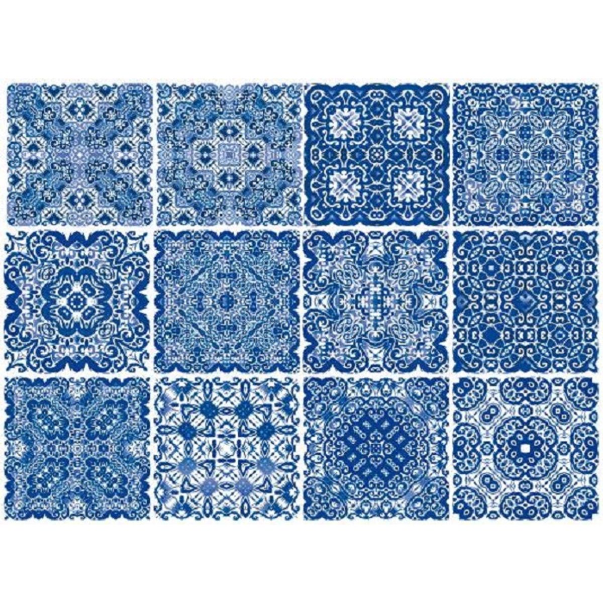 DEKOFIX - Azulejos autoadhesivos transparentes Iberica Azul