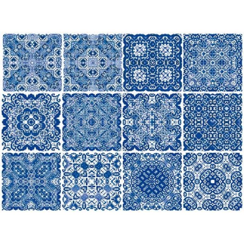 DEKOFIX - Azulejos autoadhesivos transparentes Iberica Azul