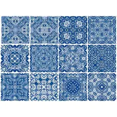 DEKOFIX - Azulejos autoadhesivos transparentes Iberica Azul