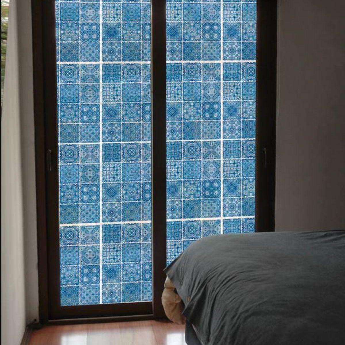 DEKOFIX - Azulejos autoadhesivos transparentes Iberica Azul