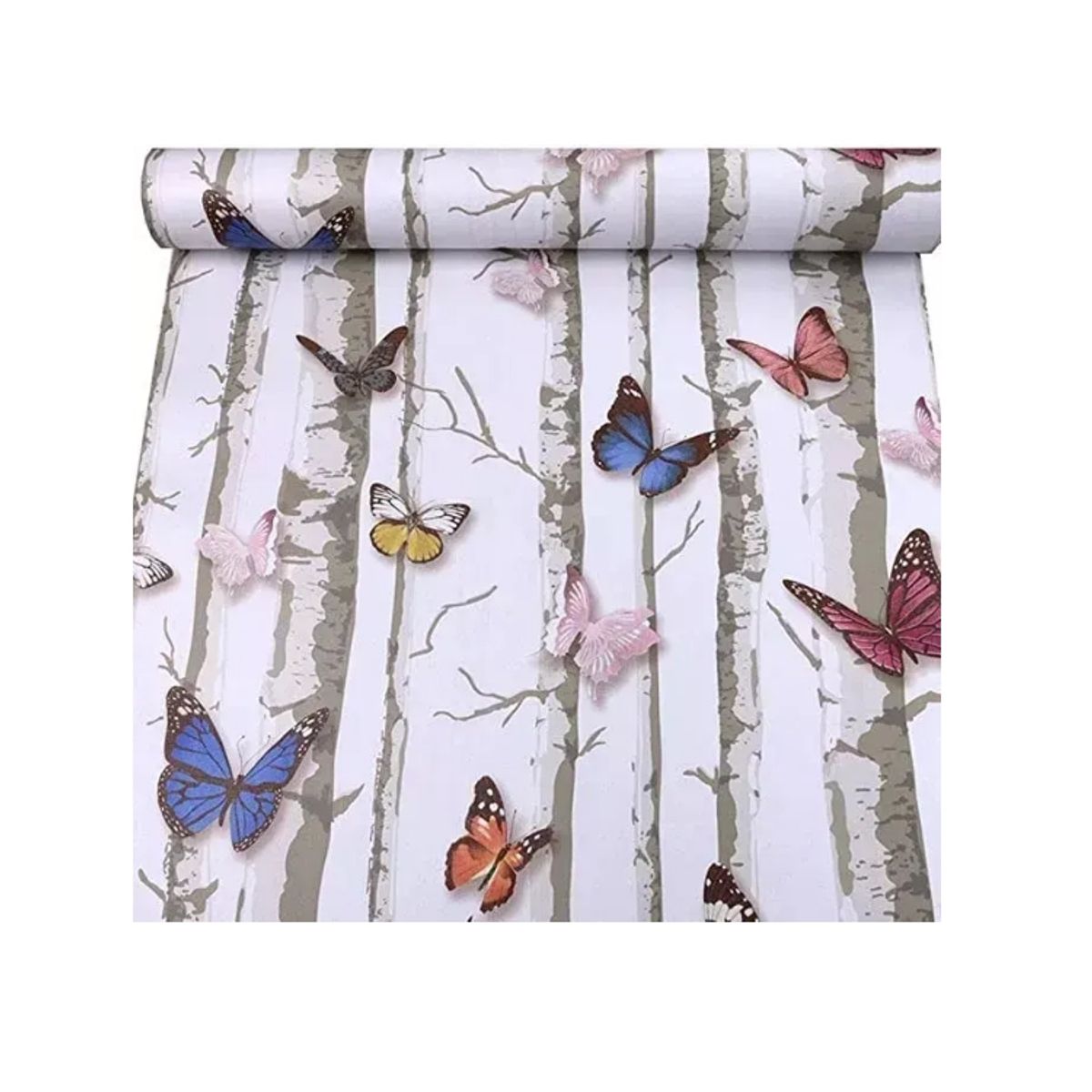 GENERICO - Papel Mural Autoadhesivo Rollo 10mt X 60cm Mariposas Naturaleza.