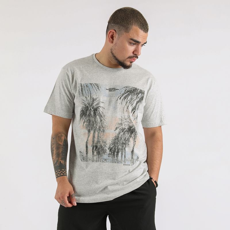 GANGSTER - Polera Mc Básica Santa Teresa Gris Gangster