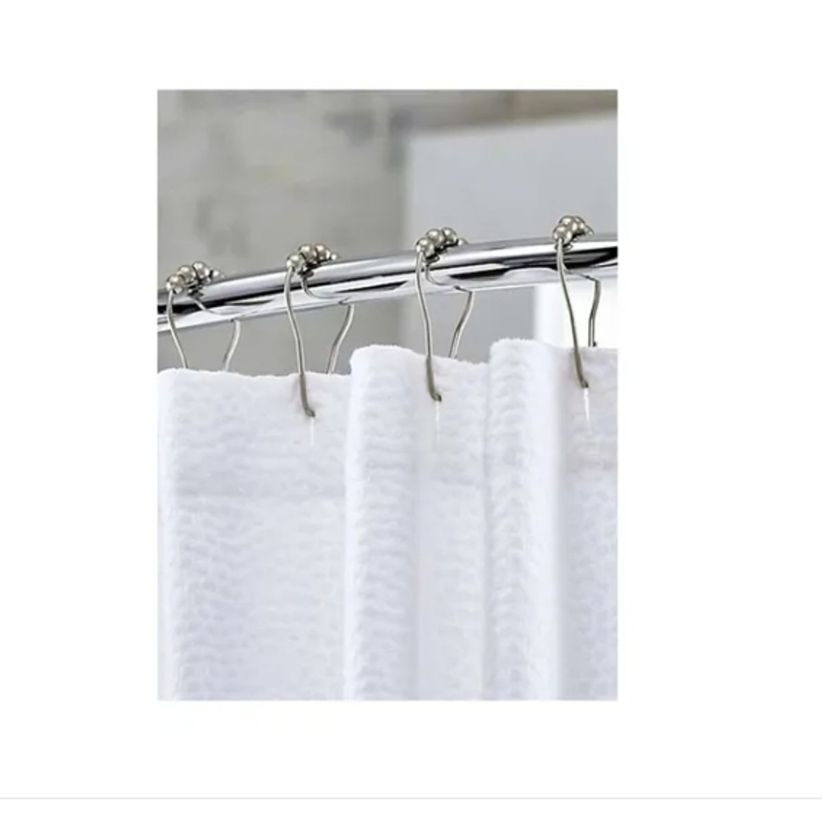 GENERICO - Kit De 12 Ganchos De Acero Inoxidable Para Cortinas De Baño