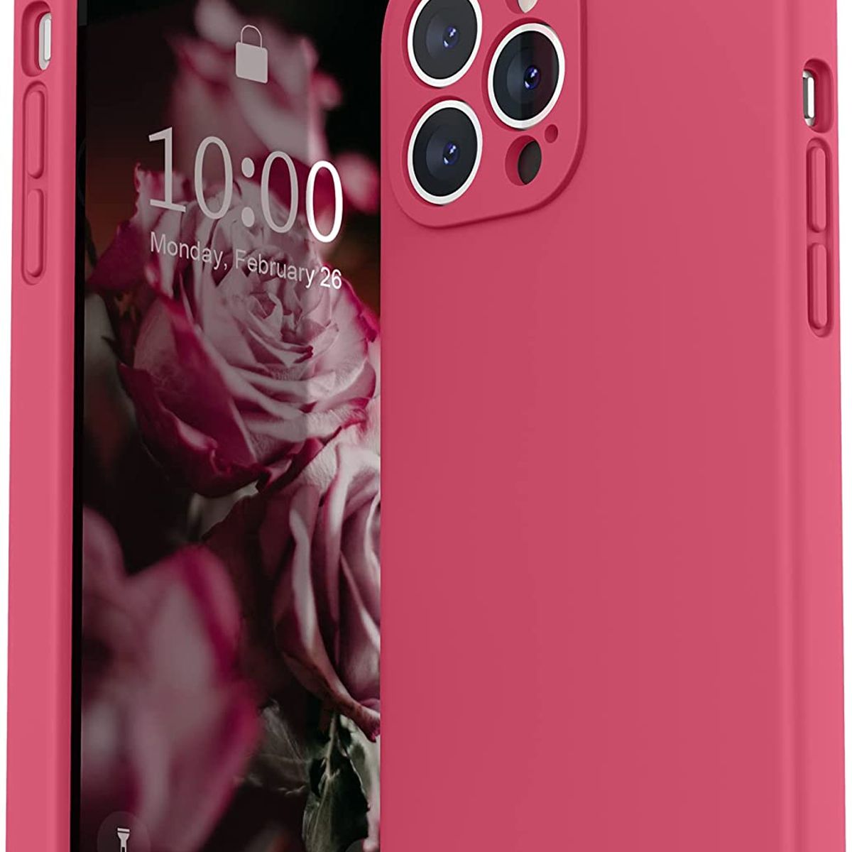 CELLBOX - Carcasa de Silicona con Protector de Cámara para iPhone 12 Pro -Fucsia