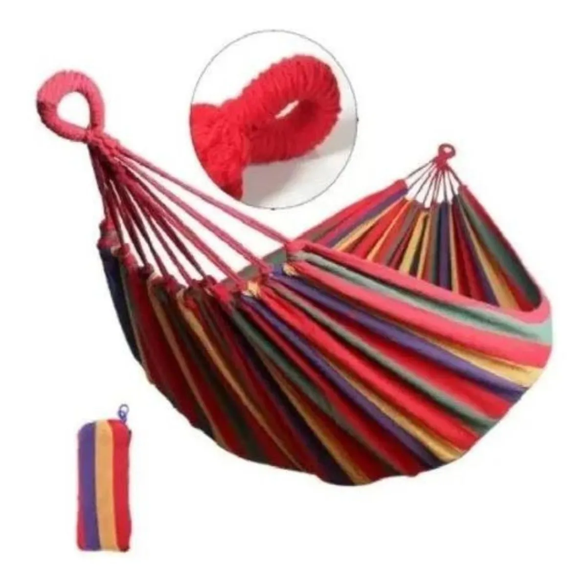 GENERICO - Hamaca Camping o Jardin 150x200cm Multicolor