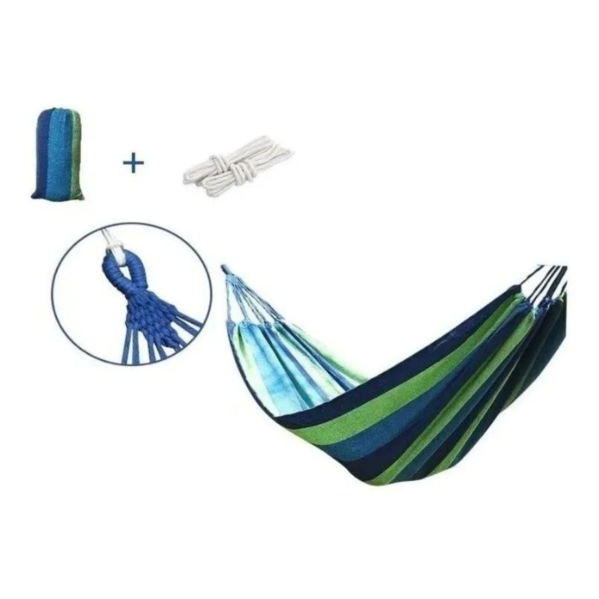 GENERICO - Hamaca Camping o Jardin 150x200cm Azul