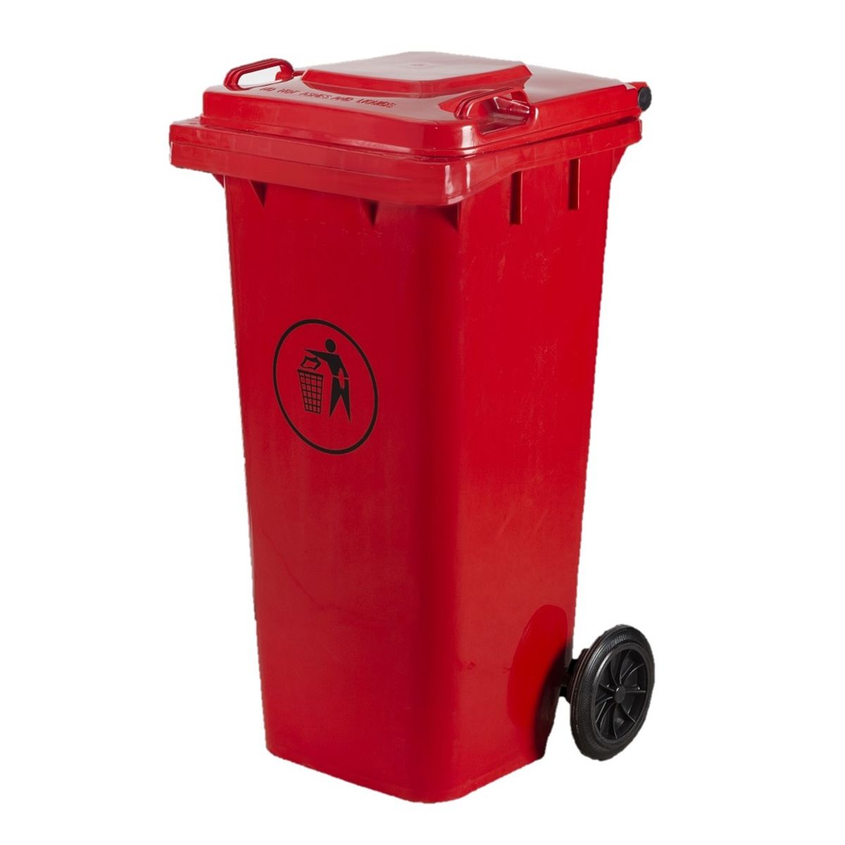 GENERICO - Basurero Contenedor De Basura 120 Litros Con Ruedas - Rojo