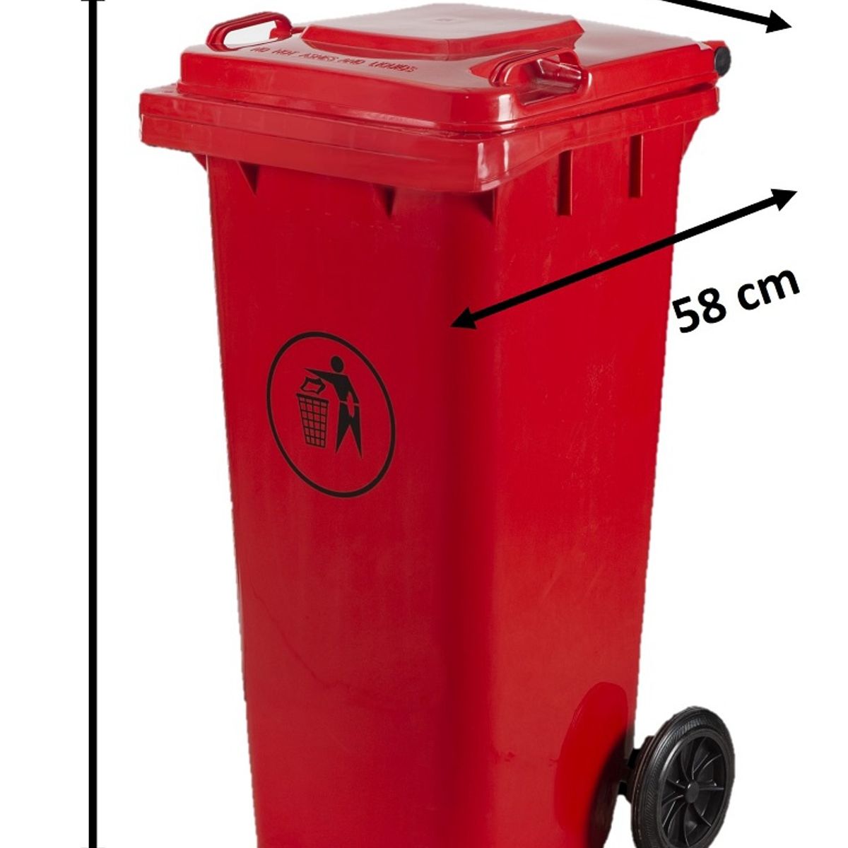 GENERICO - Basurero Contenedor De Basura 120 Litros Con Ruedas - Rojo