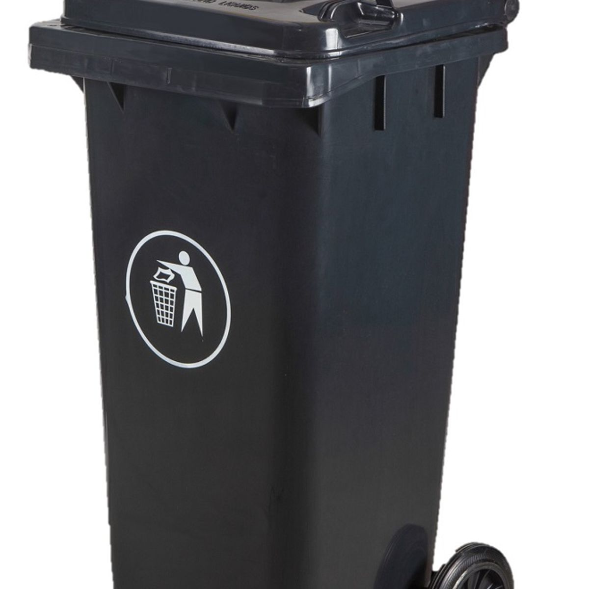 GENERICO - Basurero Contenedor De Basura 120 Litros Con Ruedas - Negro