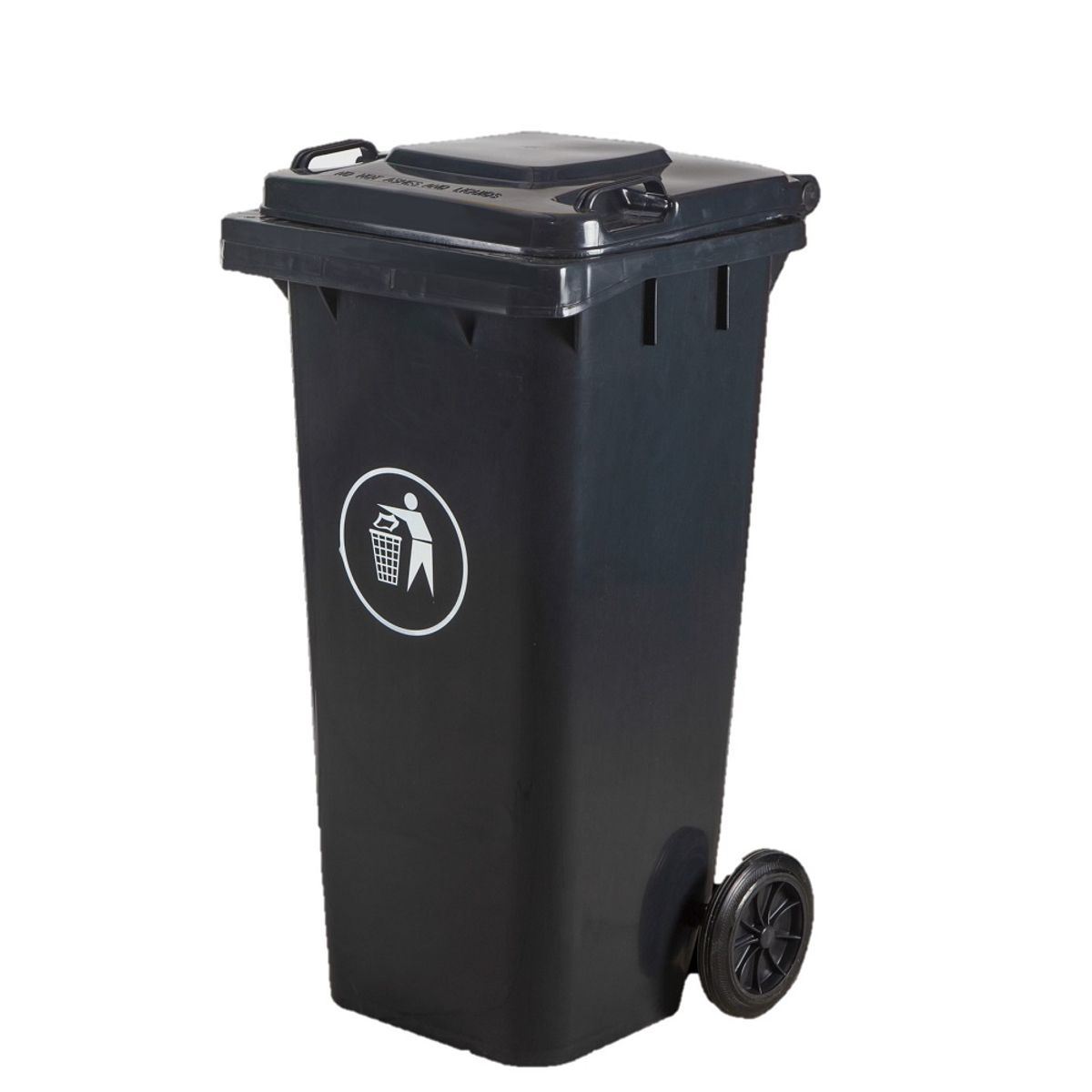 GENERICO - Basurero Contenedor De Basura 120 Litros Con Ruedas - Negro