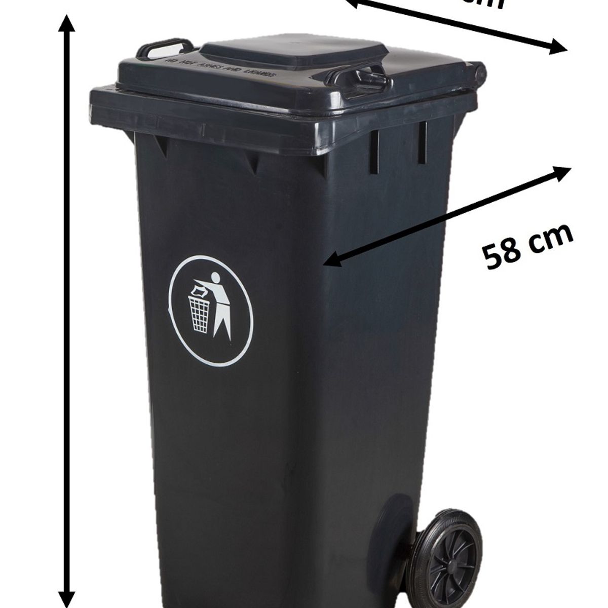 GENERICO - Basurero Contenedor De Basura 120 Litros Con Ruedas - Negro