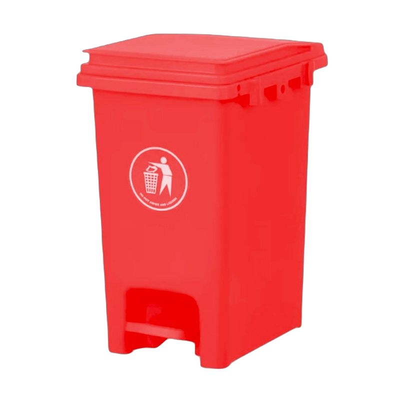 GENERICO - Basurero Contenedor De Basura 20 Litros Con Pedal - Rojo