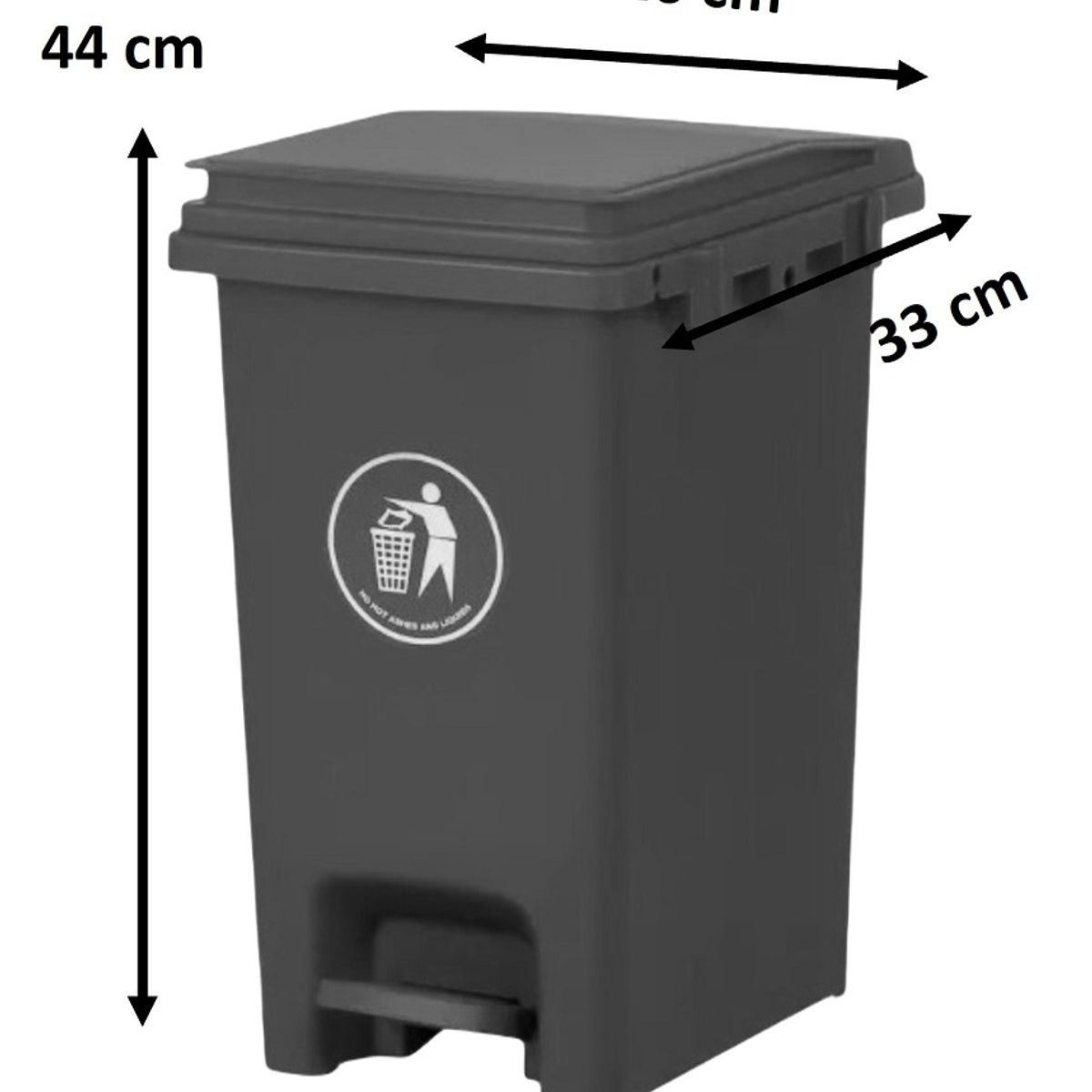 GENERICO - Basurero Contenedor De Basura 20 Litros Con Pedal - Negro