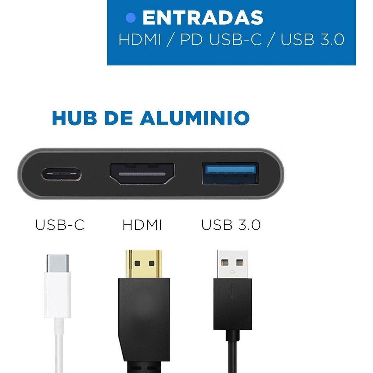 LINKON - Hub Adaptador Usb Tipo C 3 En 1 Linkon Hdmi Para Mac Macbook
