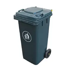 GENERICO - Basurero Contenedor De Basura 240 Litros Con Ruedas - Negro