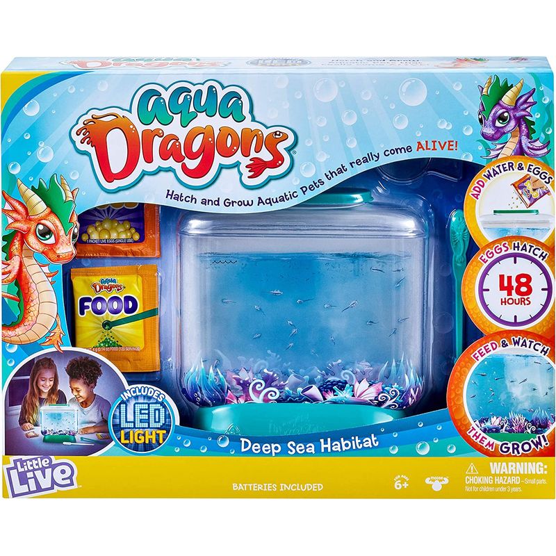 AQUA - Little Live Aqua Dragons Tanque Con Luz Led Y Mascotas
